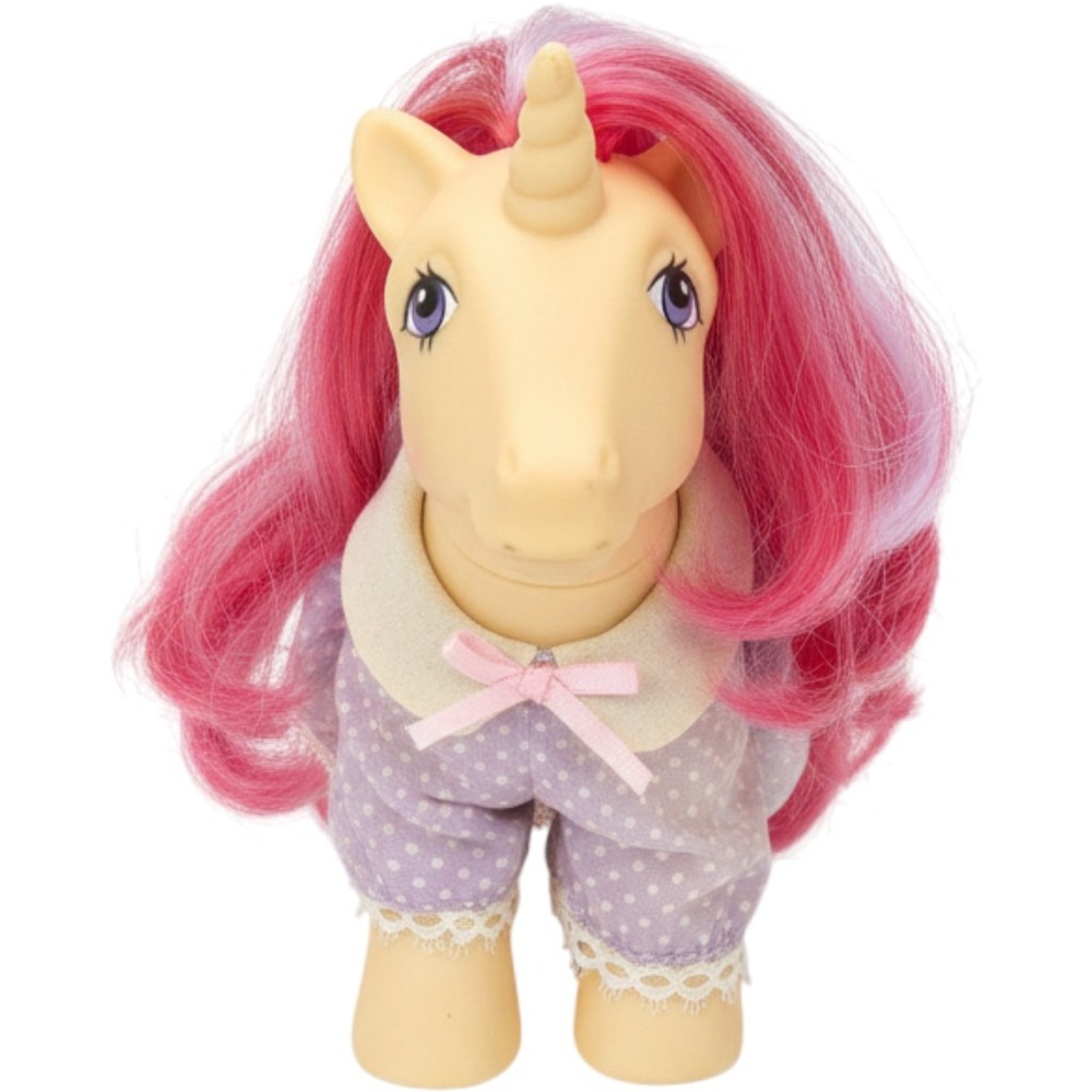 Vintage My Little Pony Gusty Unicorn Hasbro 1984 with Polka Dot Nightgown